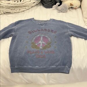 Billabong Blue Peace & Love Sweatshirt